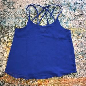 Mine Blue Strappy Tank Top